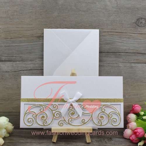 Wholesale Cheap Laser Cut Wedding Invitations Gold
